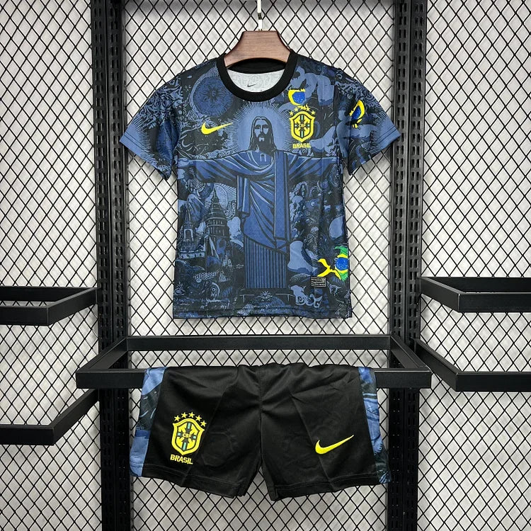 Kids Brazil x Jesus Christ Home Junior Child Kit 2024-2025