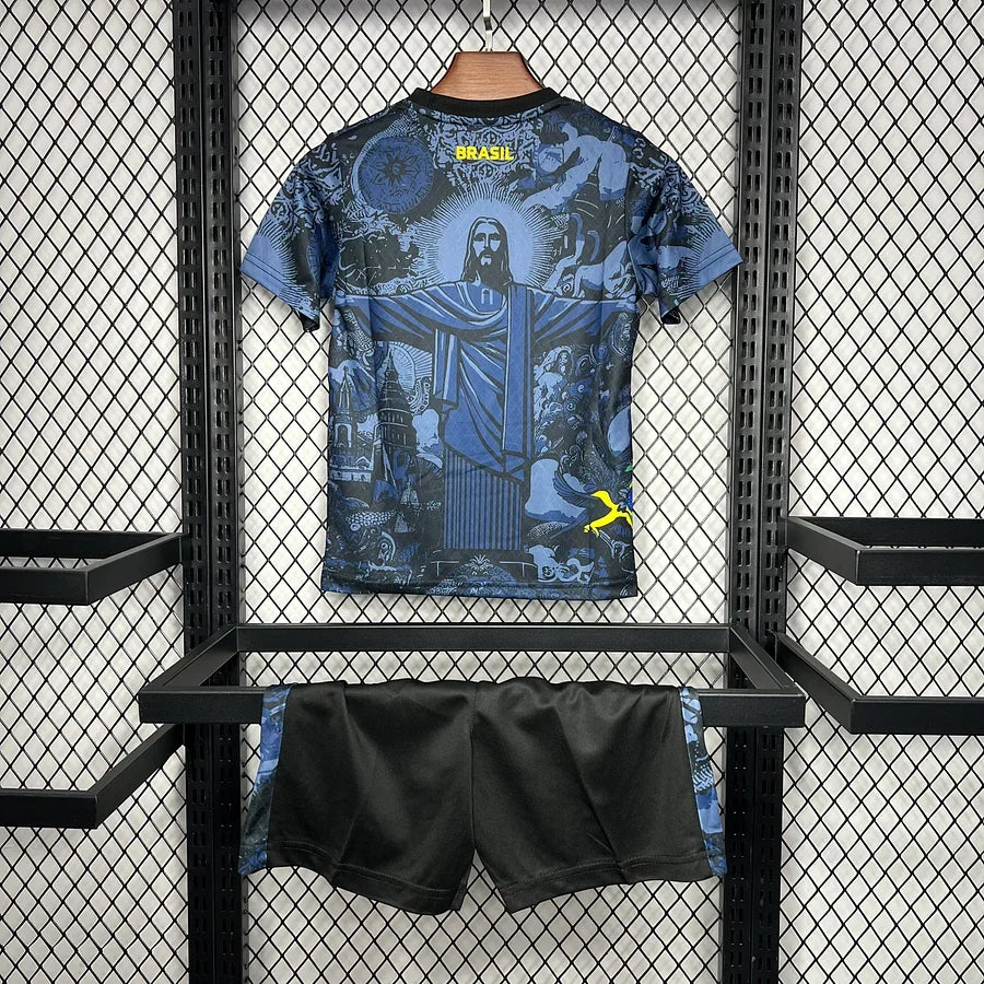 Kids Brazil x Jesus Christ Home Junior Child Kit 2024-2025