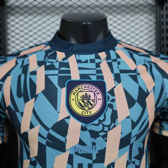 Manchester City Blaues Retro-Trikot Sonderedition 24-25